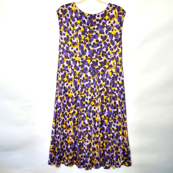 Boden Limited Edition Silk Blend Dress Size 18 V-Neck Stretch Midi Purple Office - Picture 6 of 15